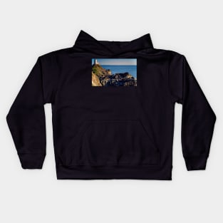 THE ROCKY COASTAL SHORE OF LLANDDWYN Kids Hoodie